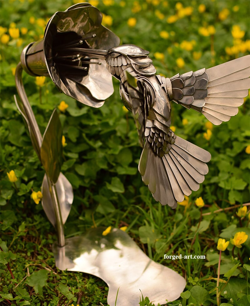 Hummingbird - Handmade forged sculpture